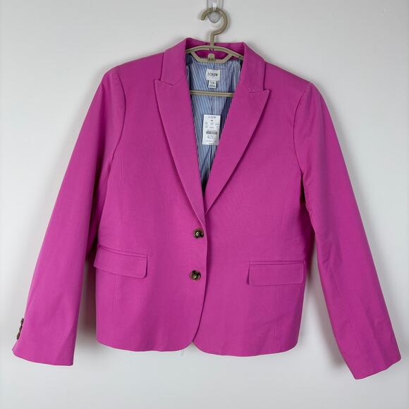 J. Crew Factory NEW Cotton-blend two-button blazer Pink BP095 size 14 preppy - Picture 1 of 11